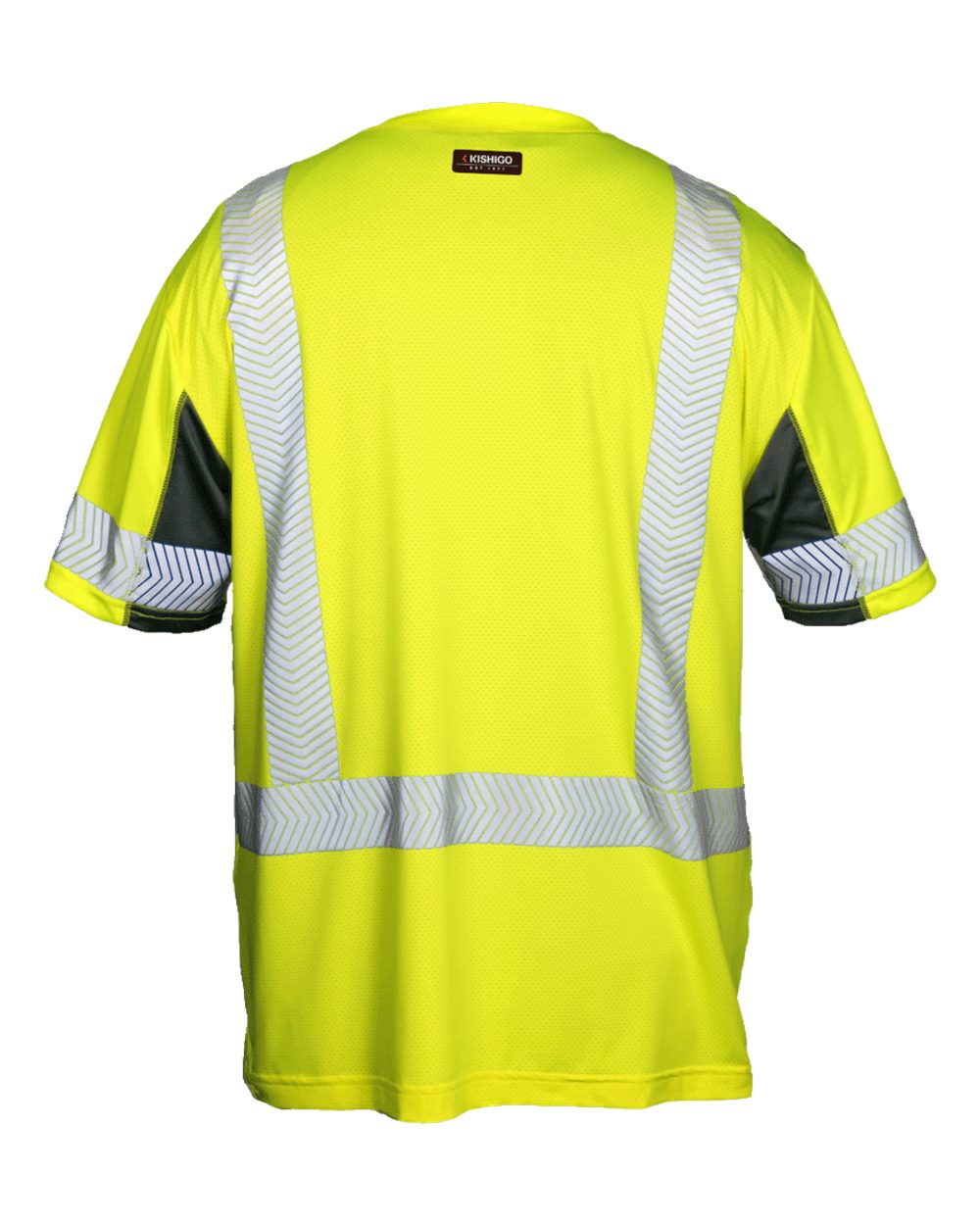 Front View of Lime Premium Black Series® Cool Touch Class 3 Short Sleeve T-Shirts - 9175