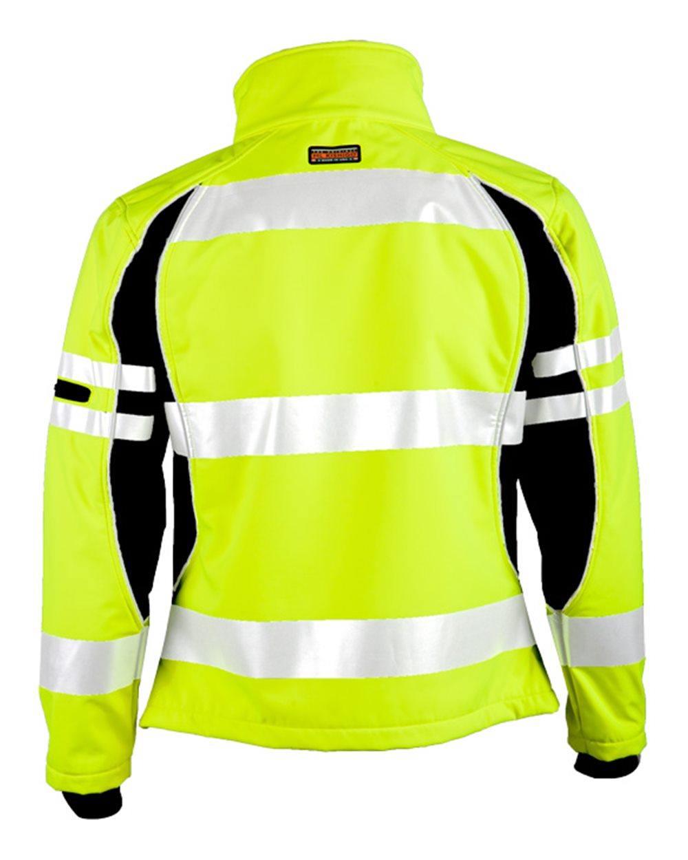 Rear View of Lime Premium Black Series® Women&#39;s Soft Shell Jacket - JS144