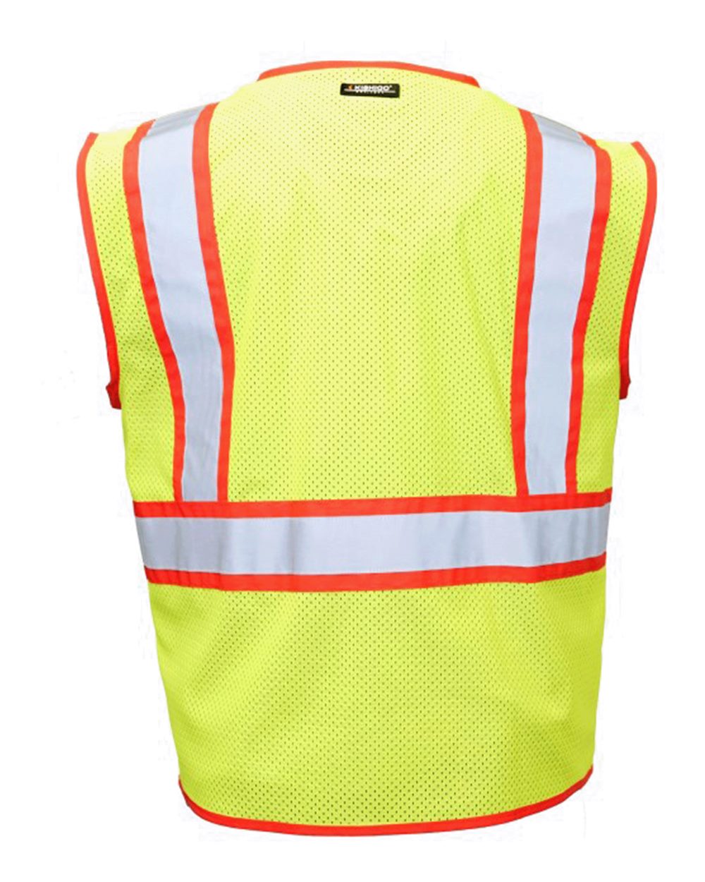 Front View of Lime/ Red Standard Contrast Vest - 1595-1598