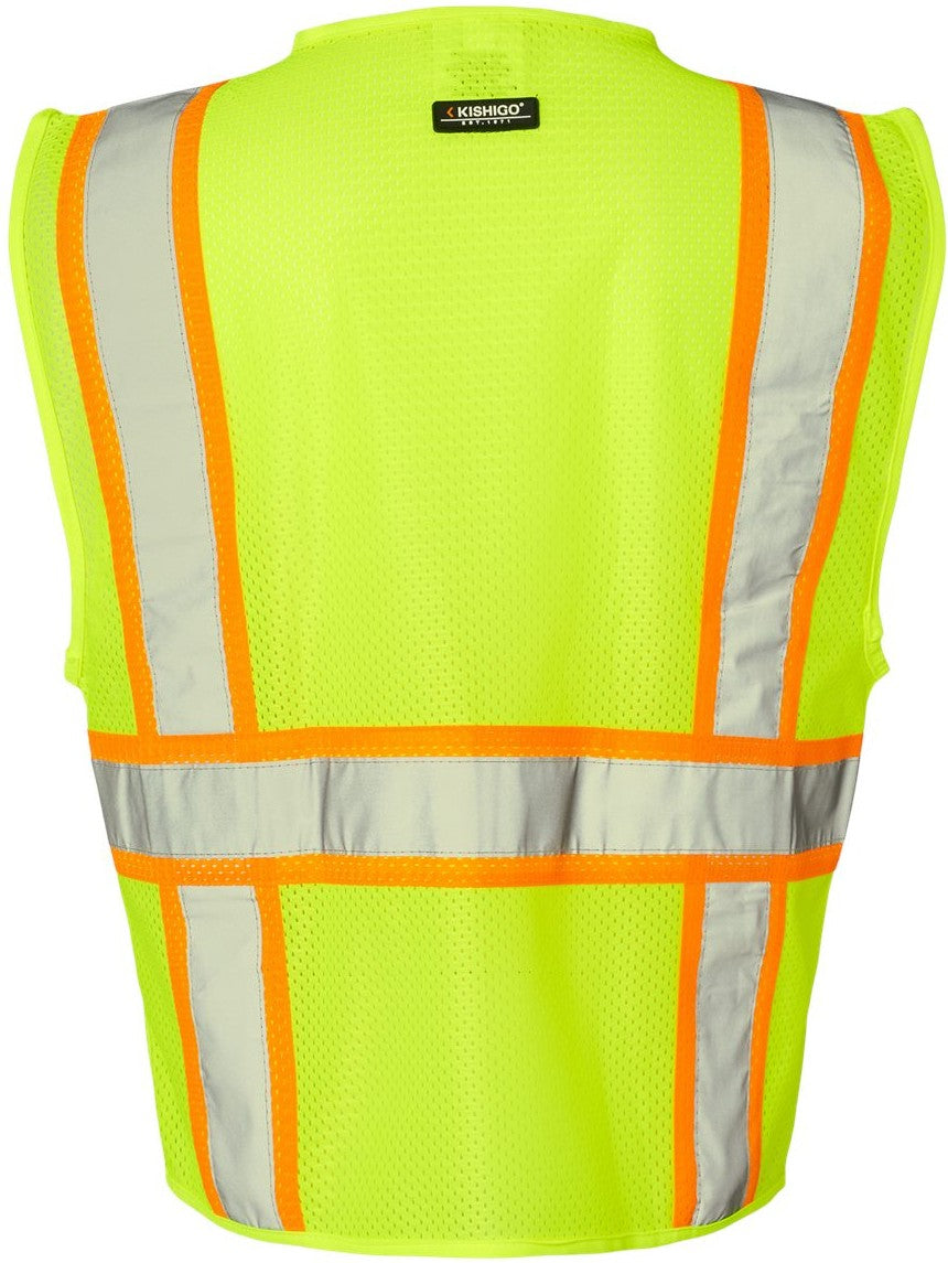 Front View of Lime Ultra-Cool™ Multi-Pocket Vest - 1195-1196