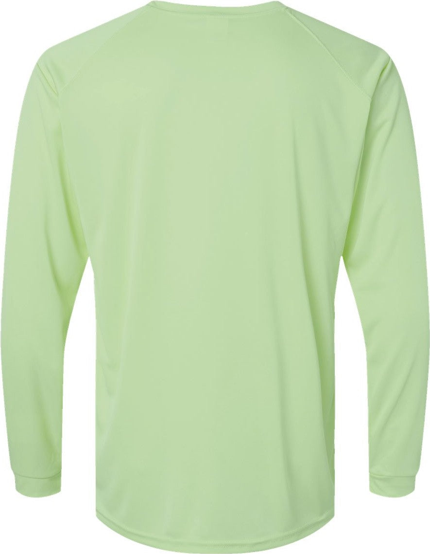Front View of Limeade Long Islander Performance Long Sleeve T-Shirt - 210