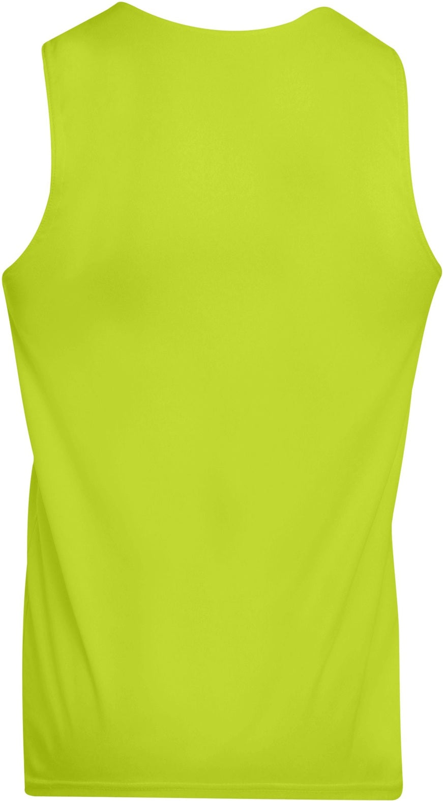 Rear View of LIME/WHITE REVERSIBLE WICKING TANK