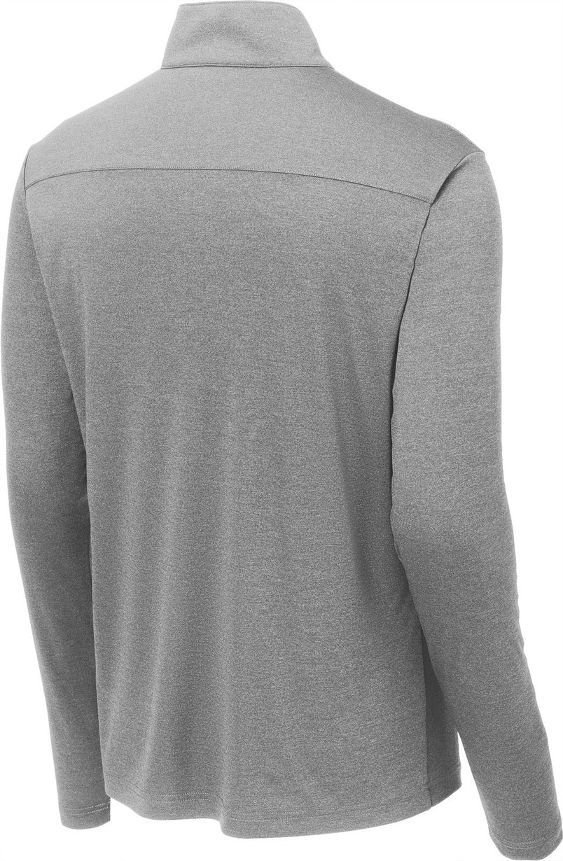 Front View of Lt Grey Hthr Sport-Tek Endeavor 1/2-Zip Pullover. ST469