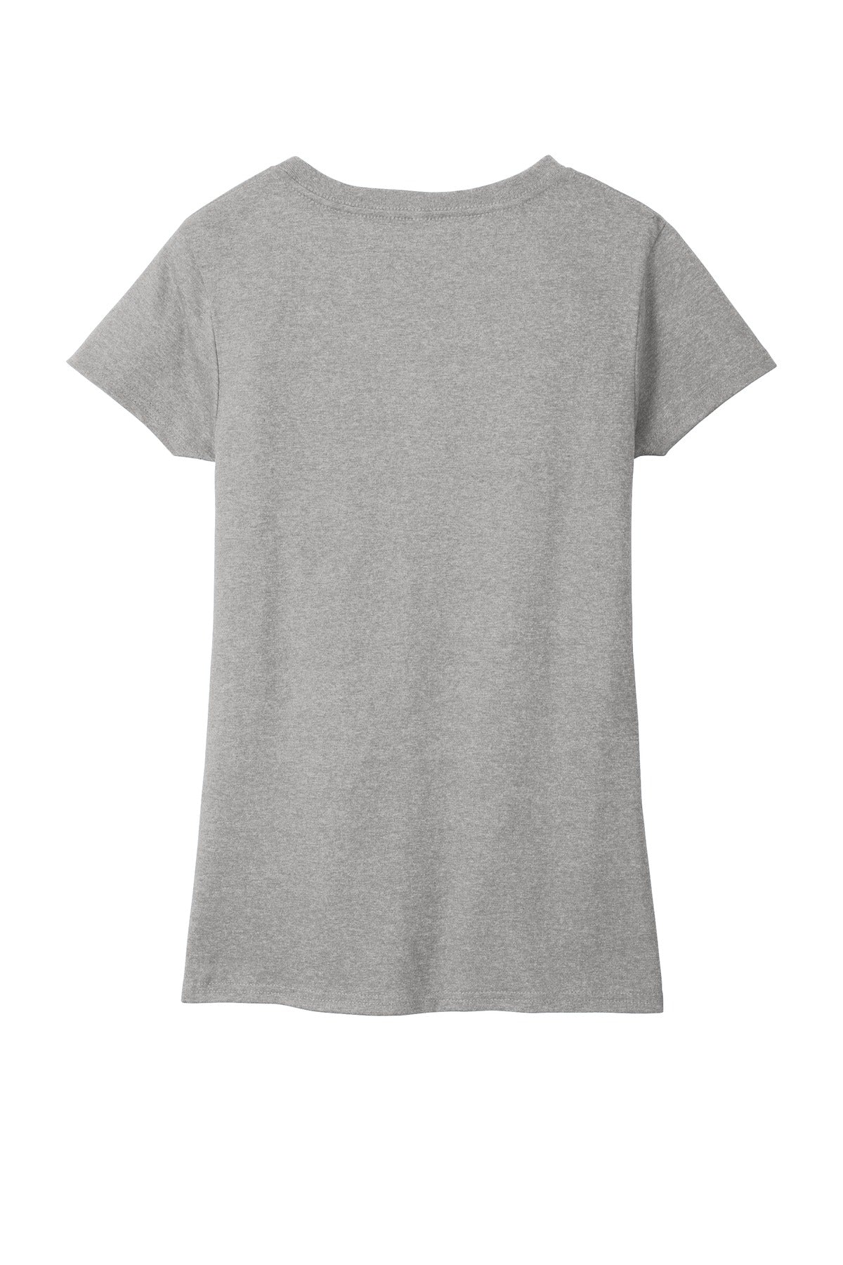 Rear View of Lt Hthr Grey District Women's Re-Tee V-Neck DT8001