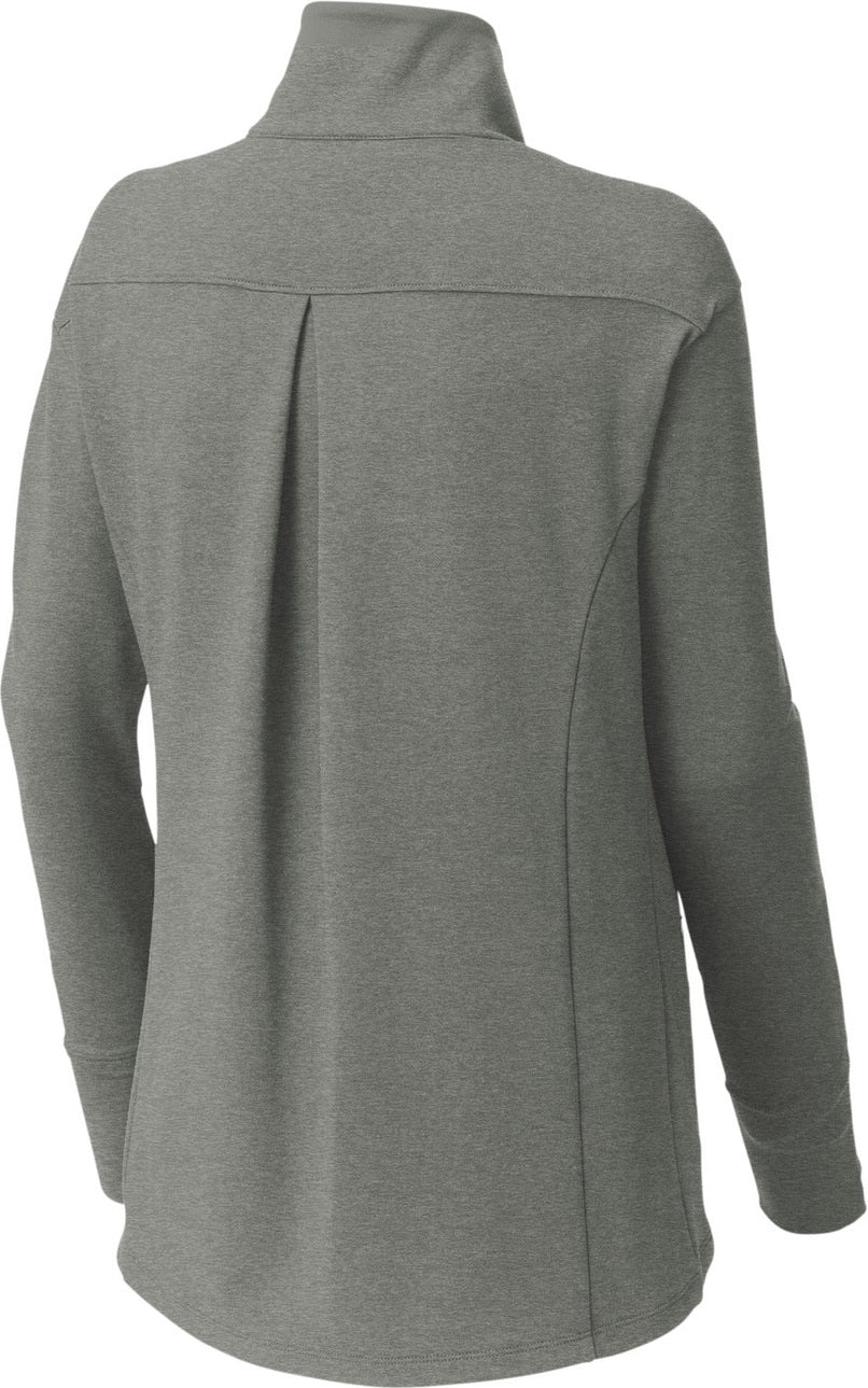 Front View of LtGreyHt Sport-Tek Women's Sport-Wick Flex Fleece Full-Zip. LST560