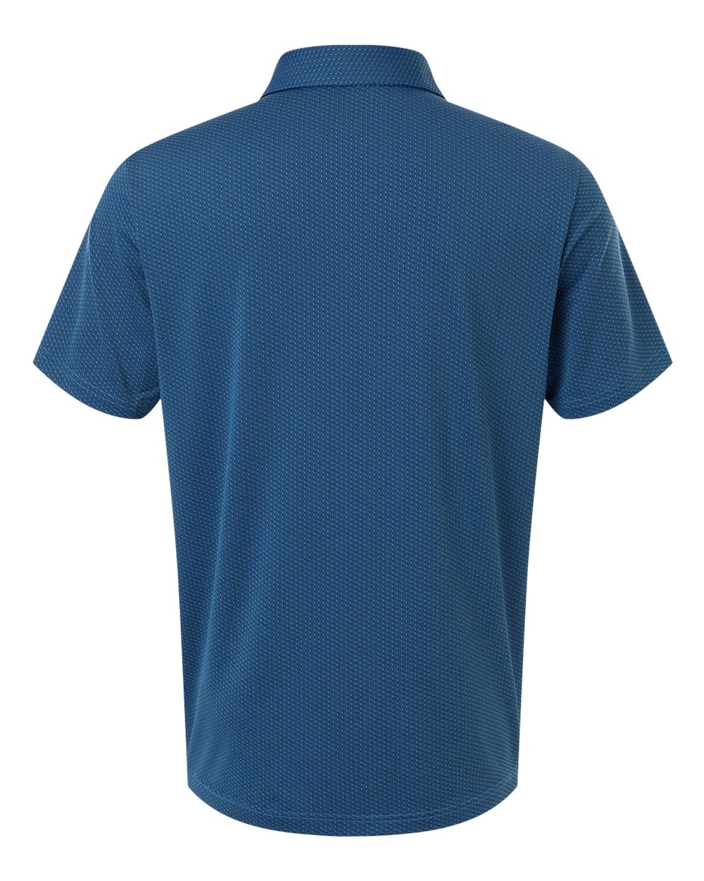 Rear View of Lucid Ray Blue/ Black Men's Performance Textured Polo - A2024 plain