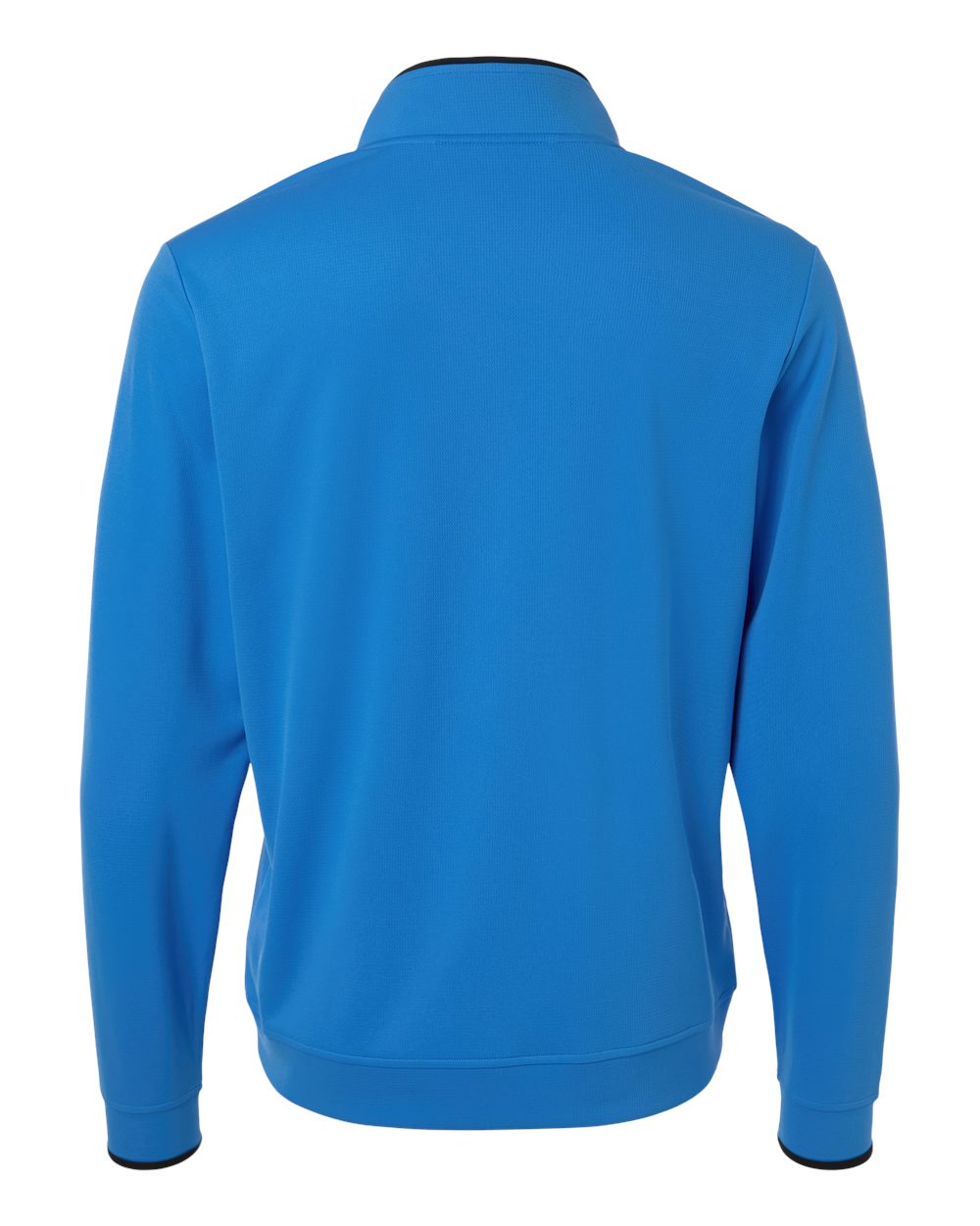 Rear View of Lucid Ray Blue Lightweight Quarter-Zip Pullover - A2002 plain