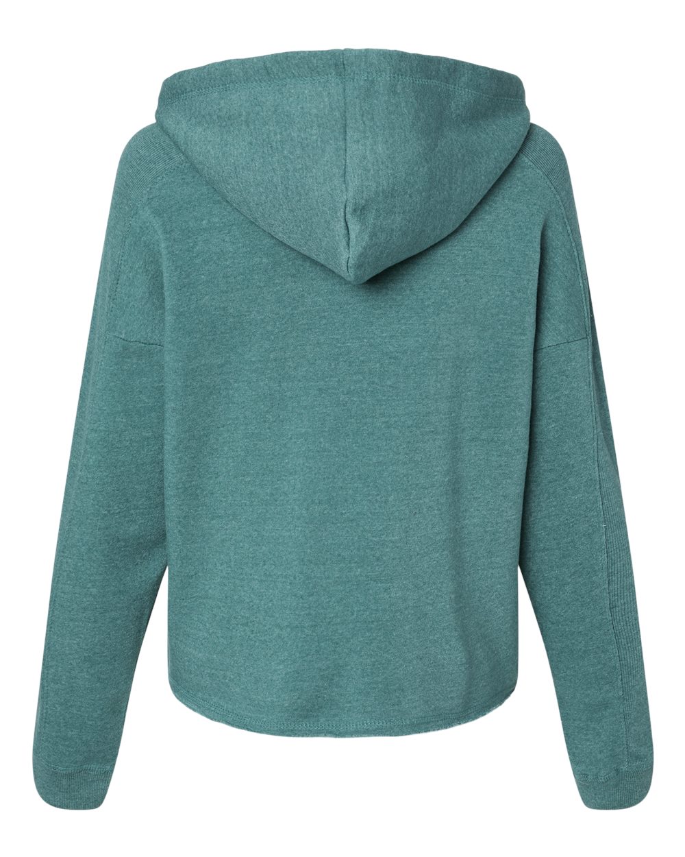 Front View of Mallard Green Women's Angel Fleece Crop Hooded Sweatshirt - W23101