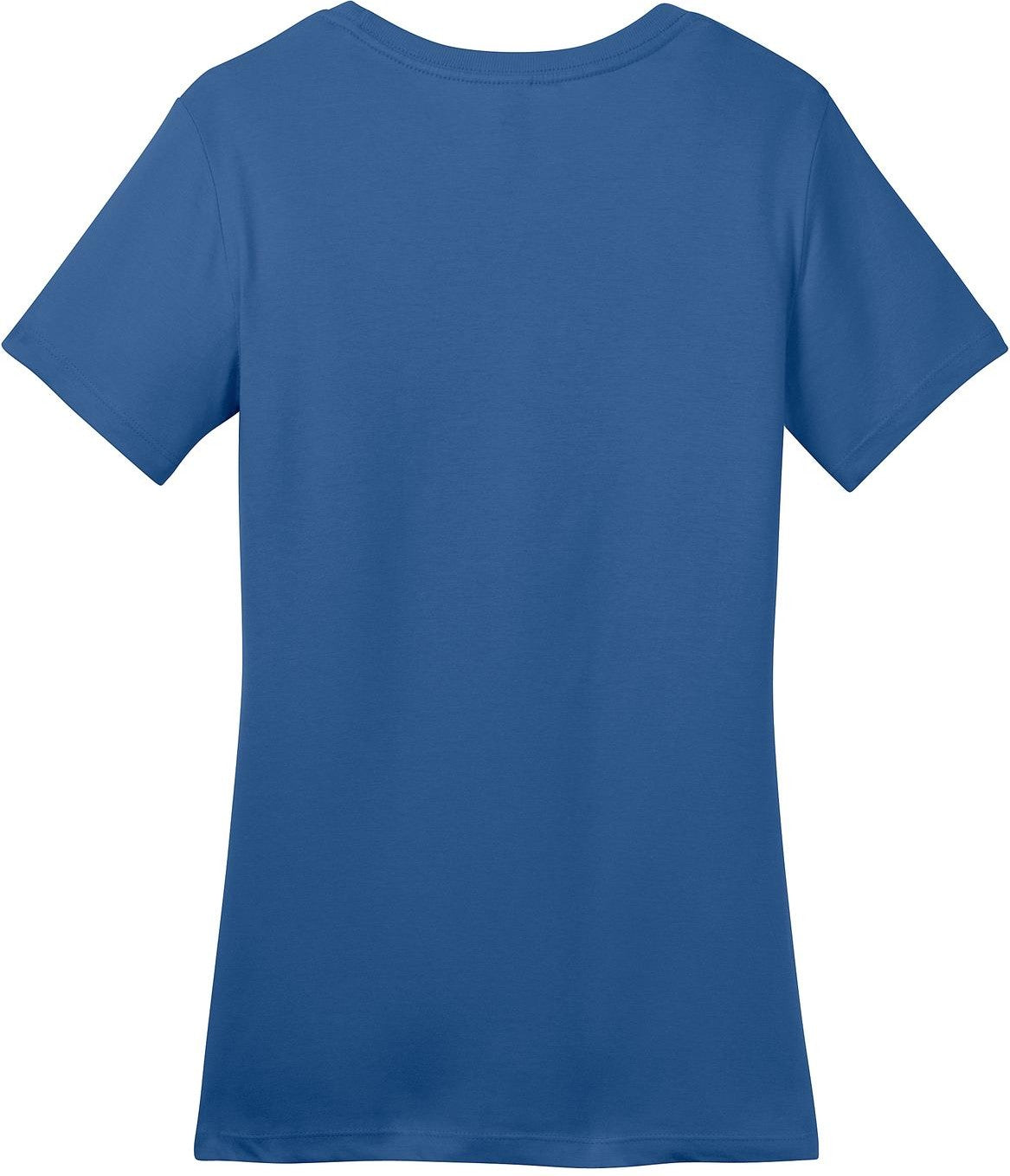 Front View of Maritime Blue District Women's Perfect Weight Tee. DM104L
