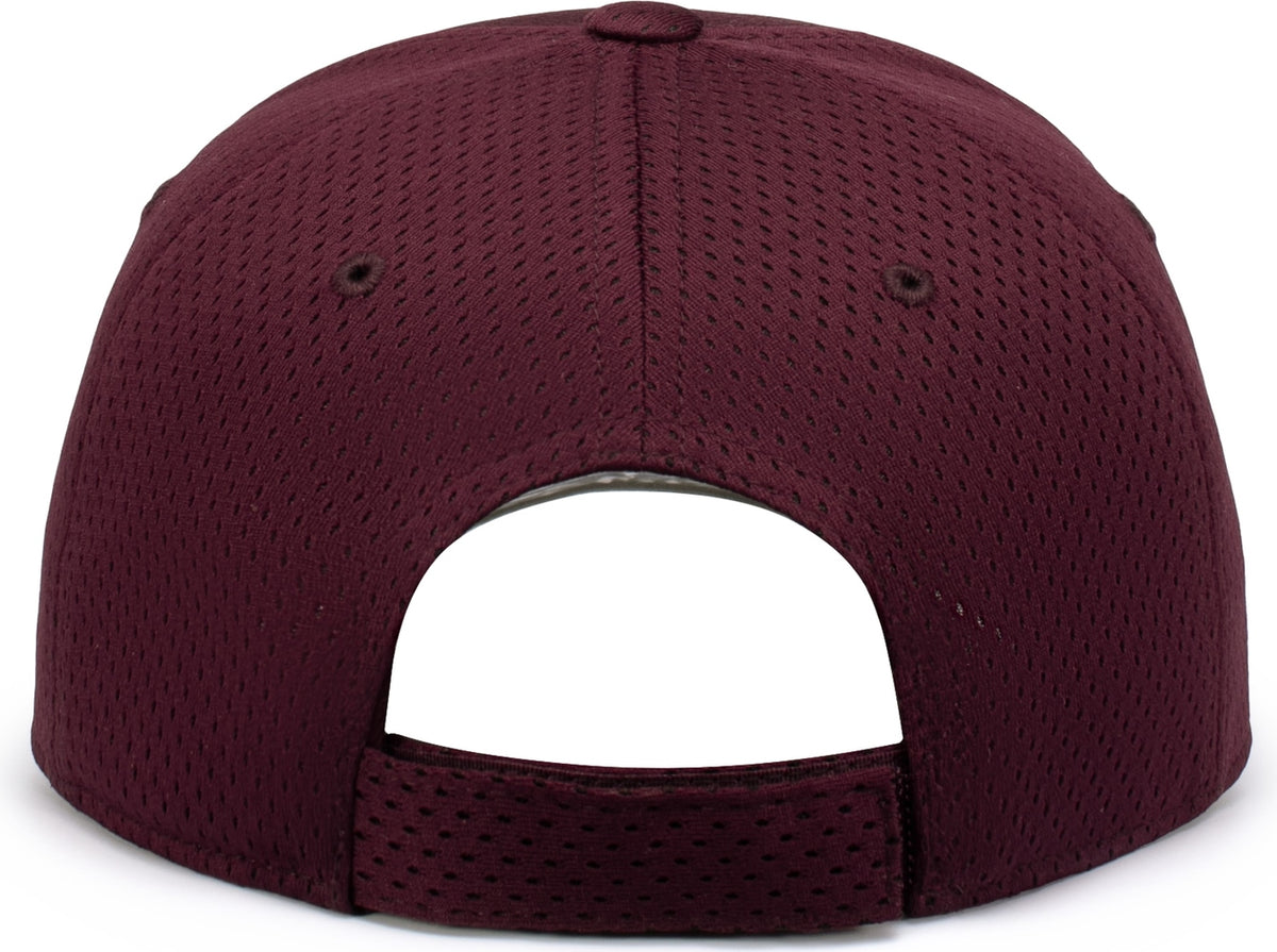Rear View of MAROON ATHLETIC MESH CAP
