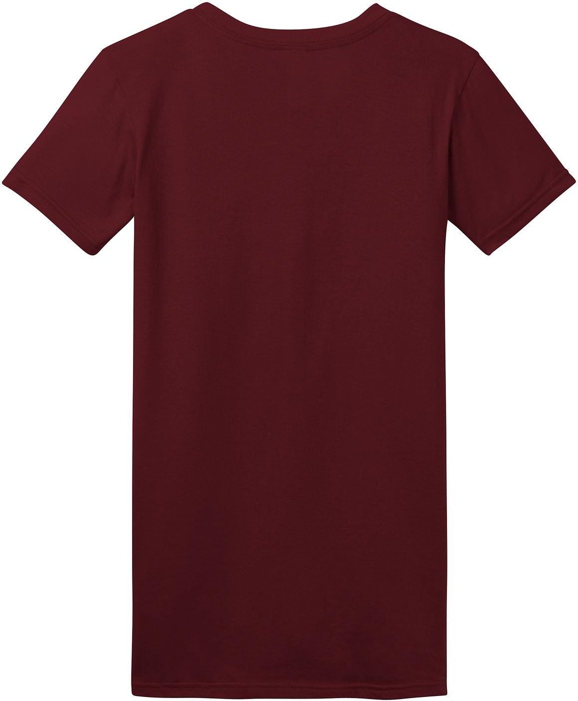 Front View of Maroon District Women's Fitted The Concert Tee DT5001
