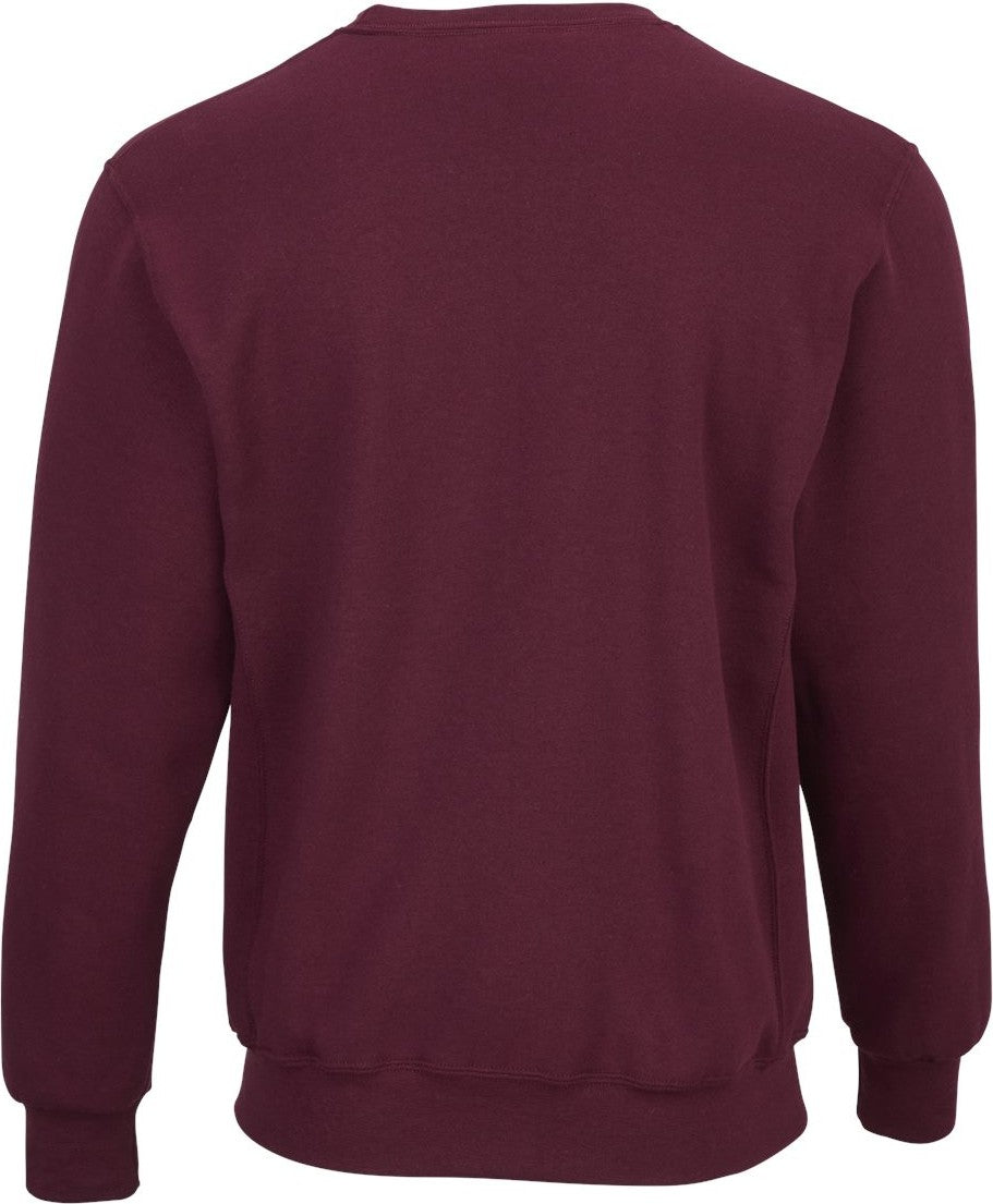 Front View of Maroon Fleece Crew Pullover - BM5101