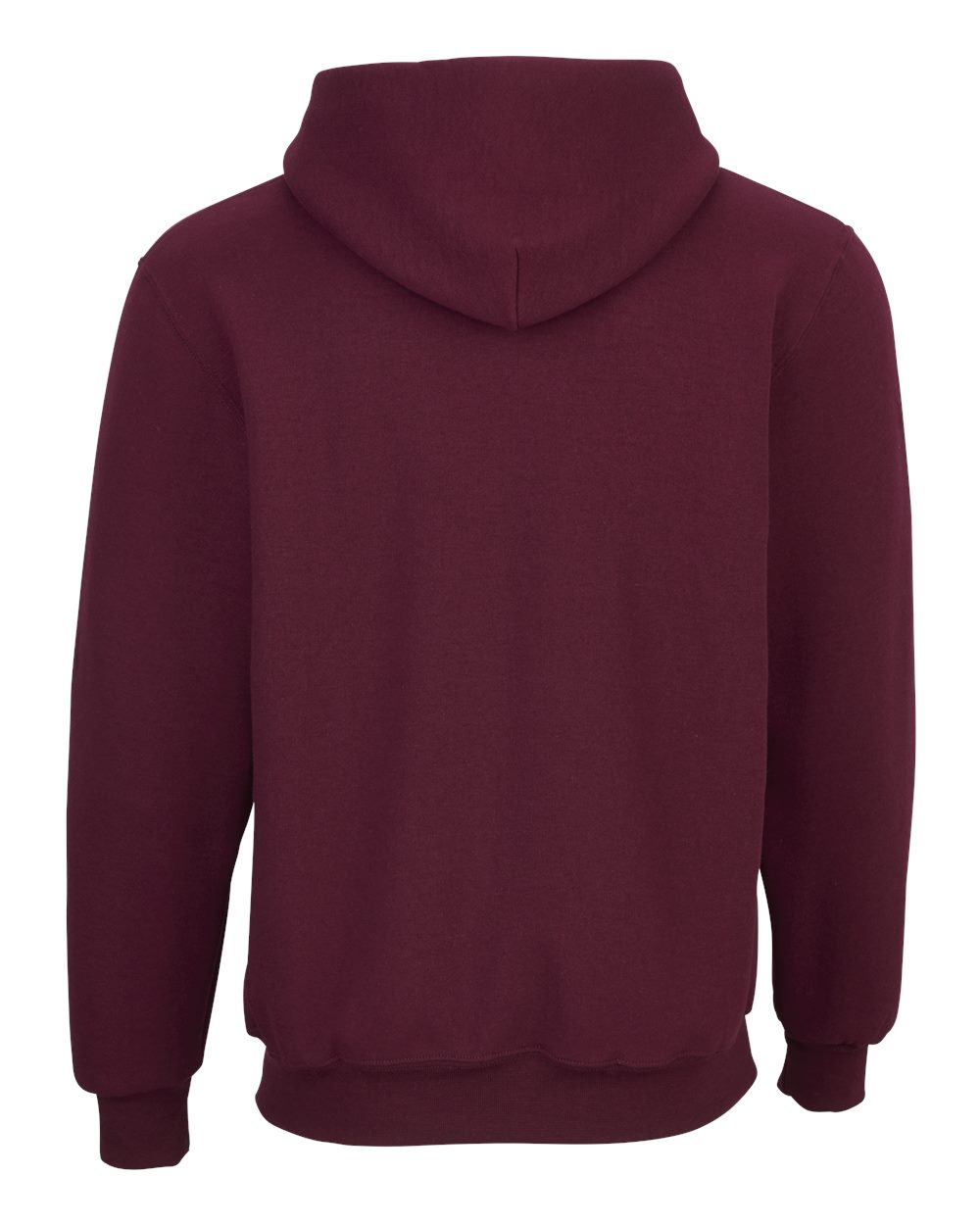Front View of Maroon Fleece Hooded Pullover - BM5302