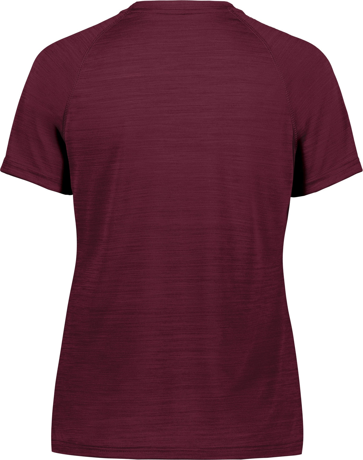 Rear View of MAROON HEATHER LDS ALL-PRO TEE