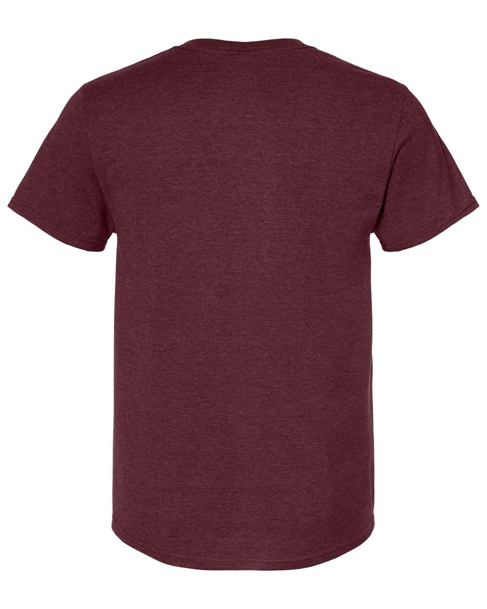 Front View of Maroon Heather Premium Blend Ring-Spun T-Shirt - 560MR