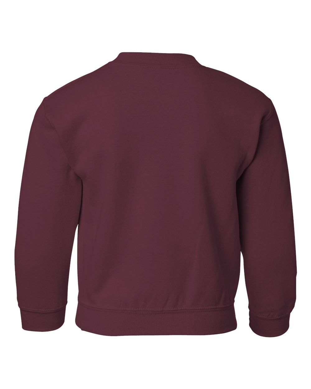 Rear View of Maroon Heavy Blend™ Youth Sweatshirt - 18000B