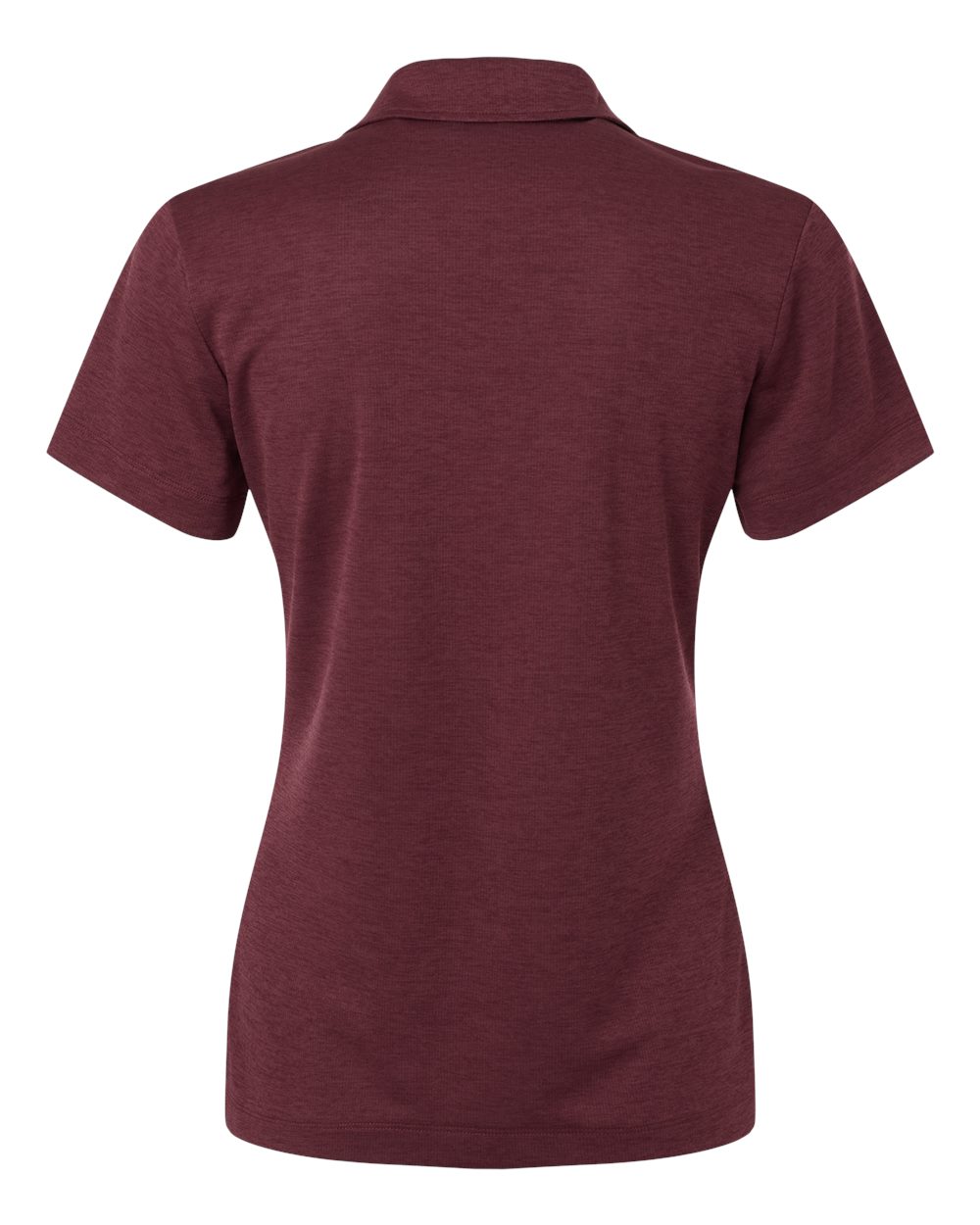 Rear View of Maroon Melange Women&#39;s Performance Mélange Polo - 4HM00L