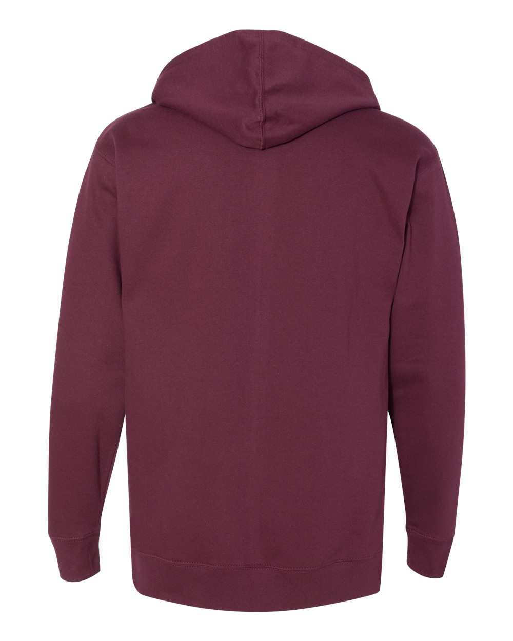 Front View of Maroon Midweight Hooded Sweatshirt - SS4500