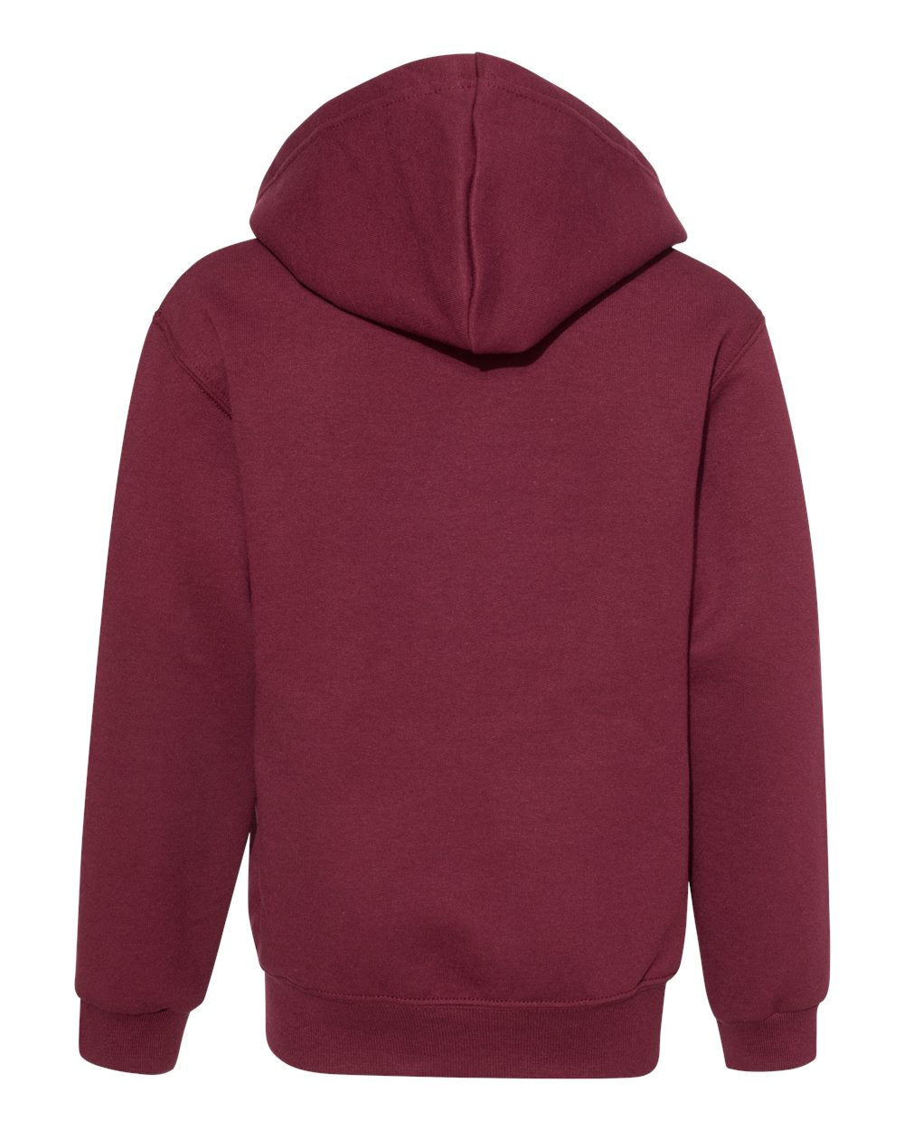 Front View of Maroon NuBlend® Youth Full-Zip Hooded Sweatshirt - 993BR