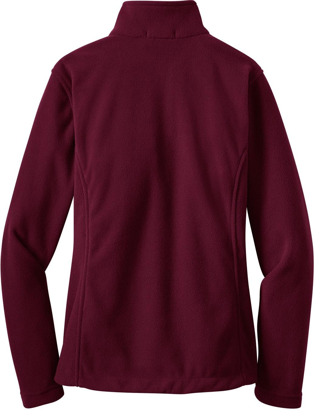Front View of Maroon Port Authority Women's Value Fleece Jacket. L217