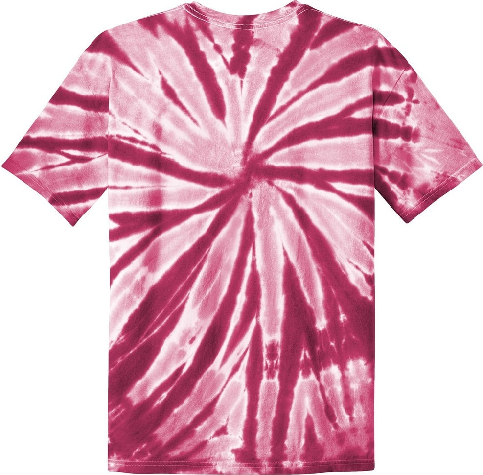 Front View of Maroon Port & Co Youth Tie-Dye Tee. PC147Y
