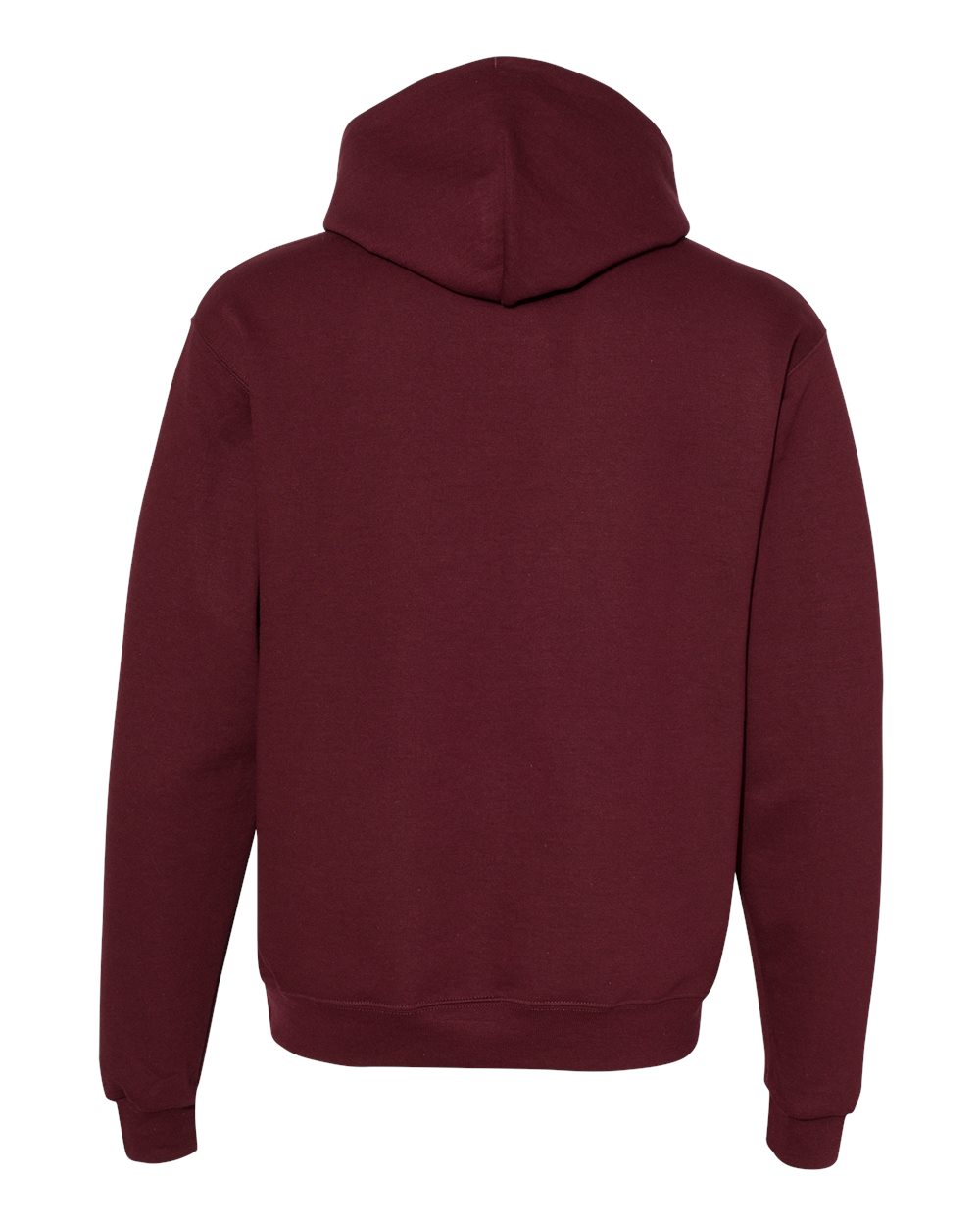 Rear View of Maroon Powerblend® Hooded Sweatshirt - S700