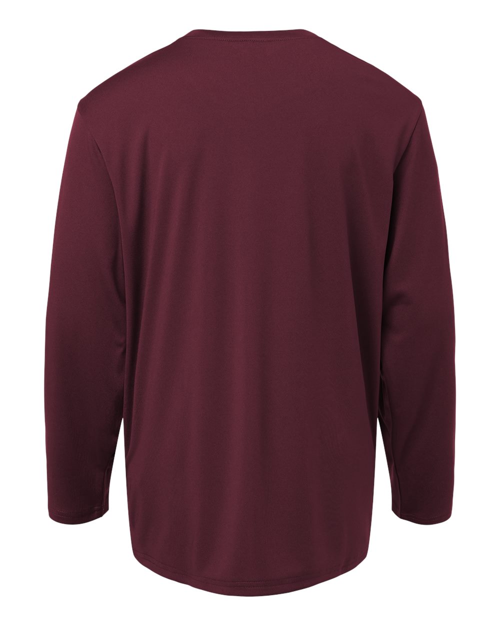 Rear View of Maroon Pro-Lock Youth Performance Long Sleeve T-Shirt - 48400Y