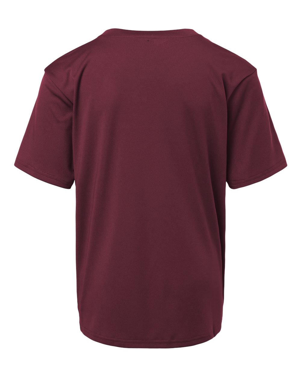 Front View of Maroon Pro-Lock Youth Performance T-Shirt - 48000Y