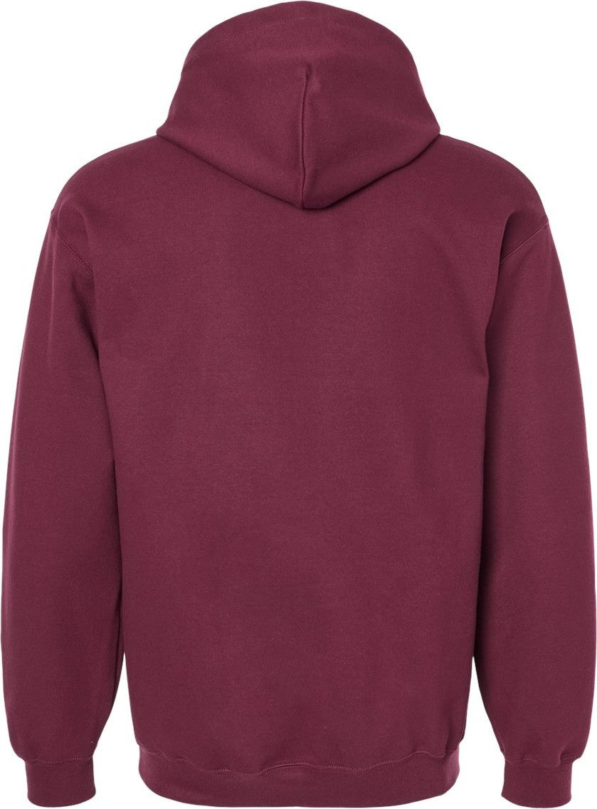Front View of Maroon Softstyle® Midweight Hooded Sweatshirt - SF500