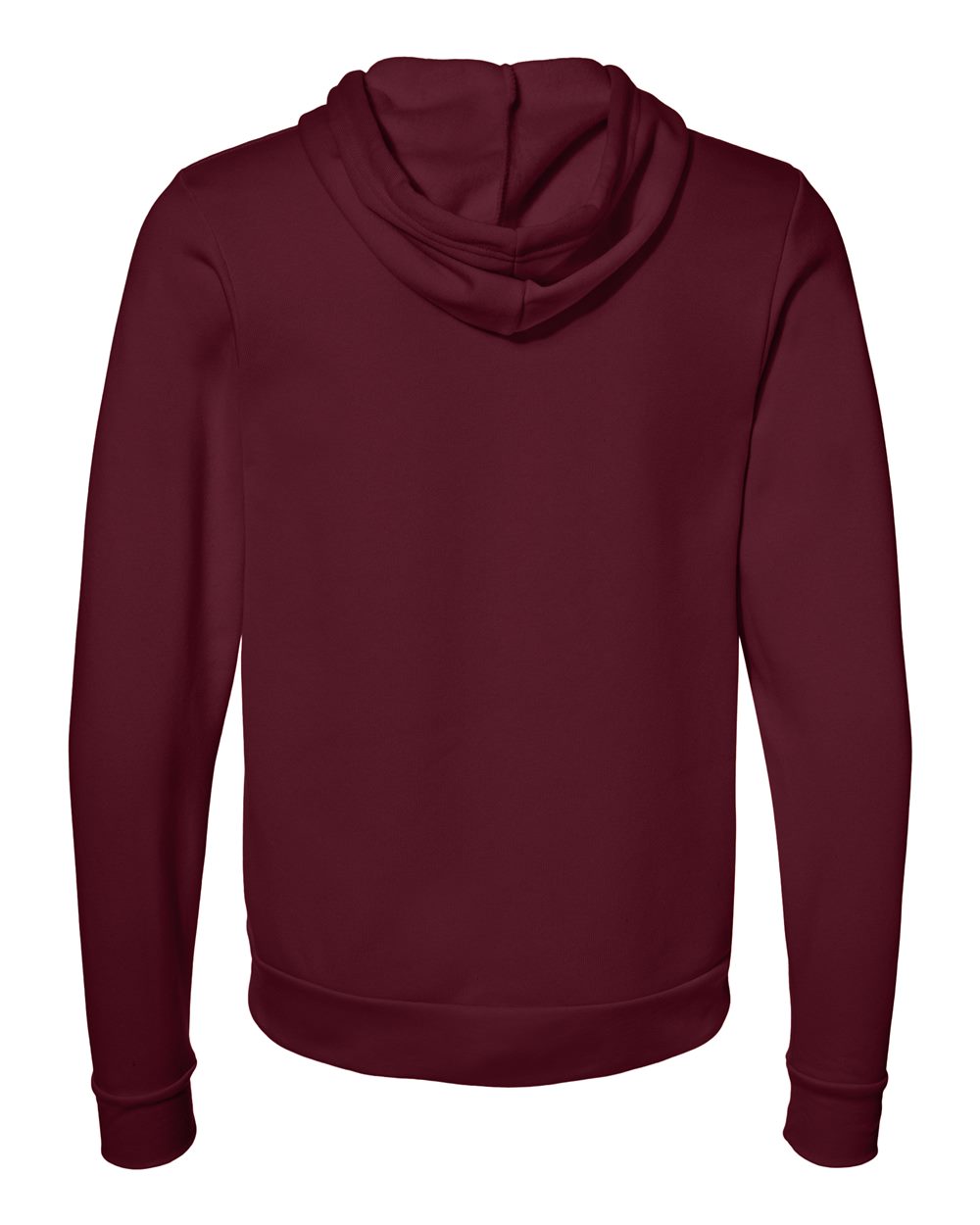 Front View of Maroon Sponge Fleece Full-Zip Hoodie - 3739