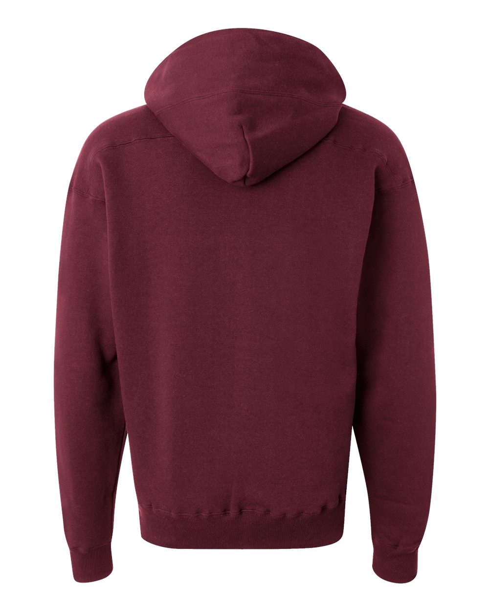 Rear View of Maroon Sport Lace Hooded Sweatshirt - 8830