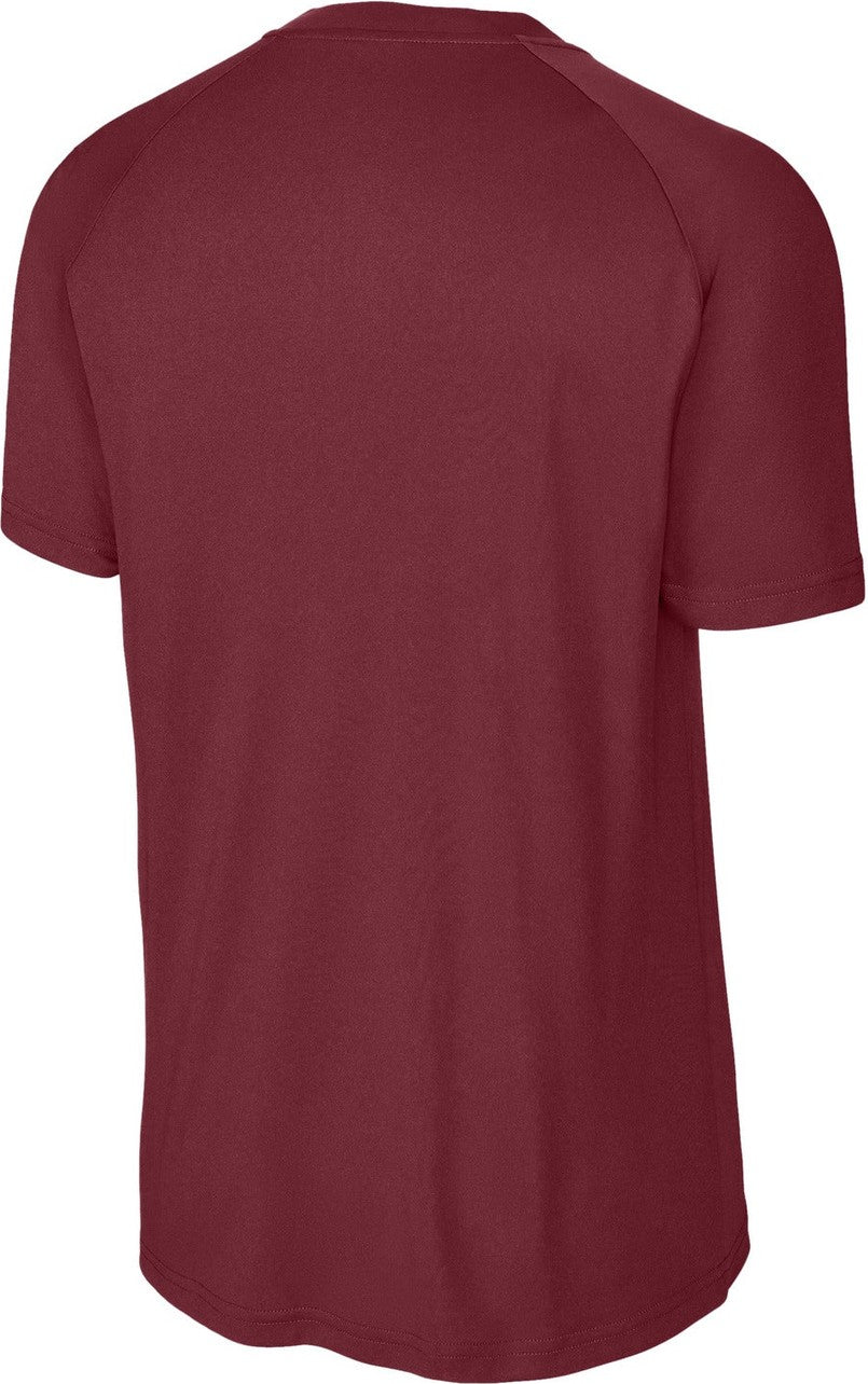 Front View of Maroon Sport-Tek PosiCharge Competitor 2-Button Henley ST359