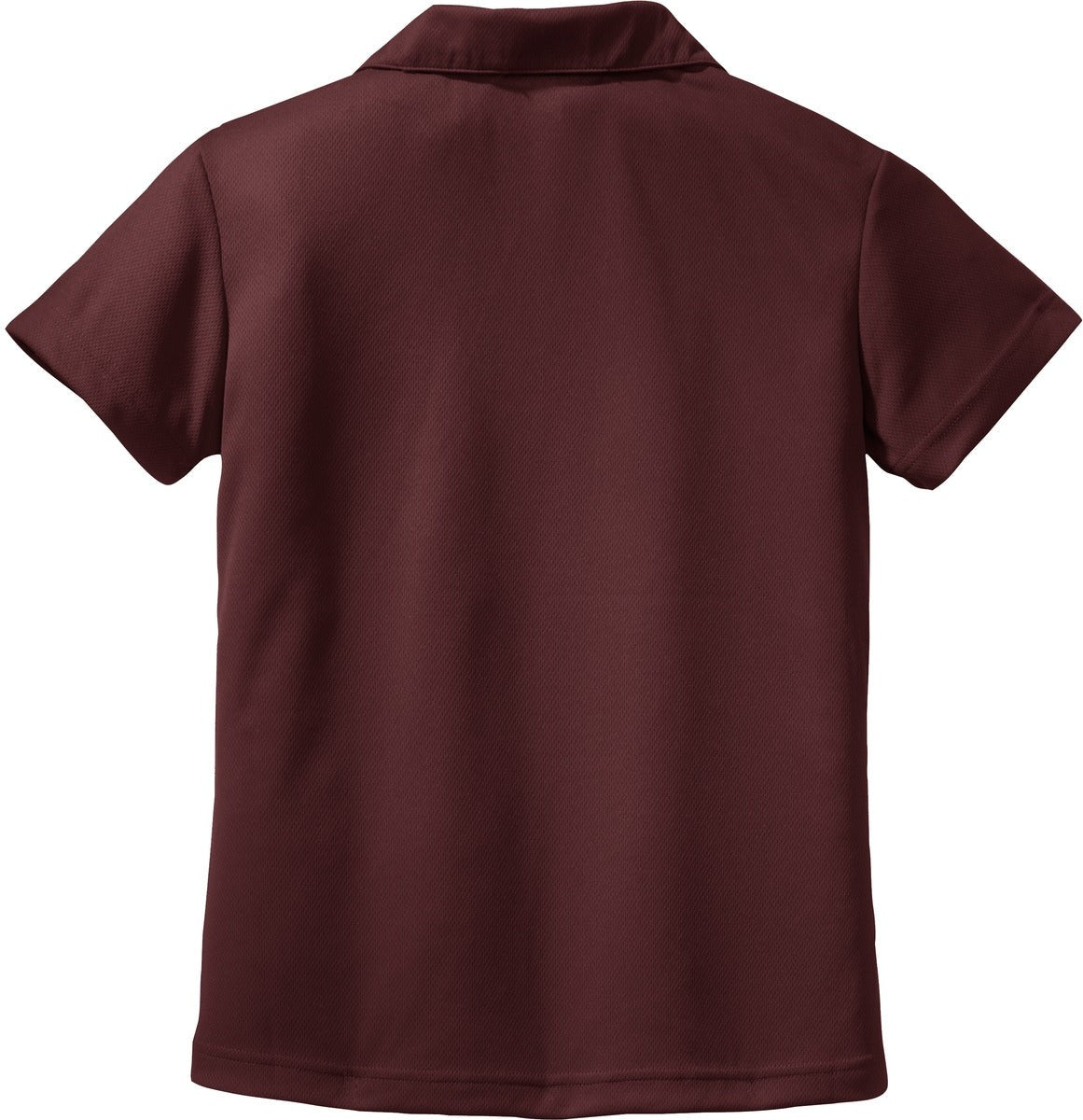 Front View of Maroon Sport-Tek Women's Dri-Mesh V-Neck Polo. L469