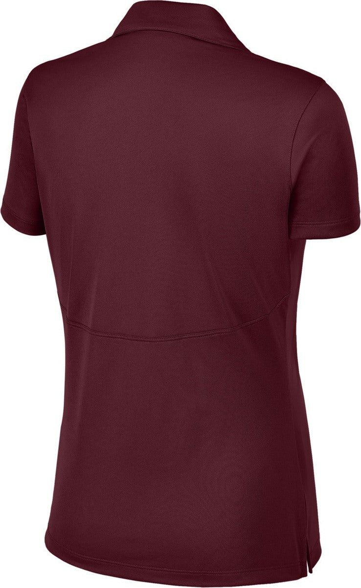Rear View of Maroon Sport-Tek Women's Micropique Sport-Wick Polo. LST650