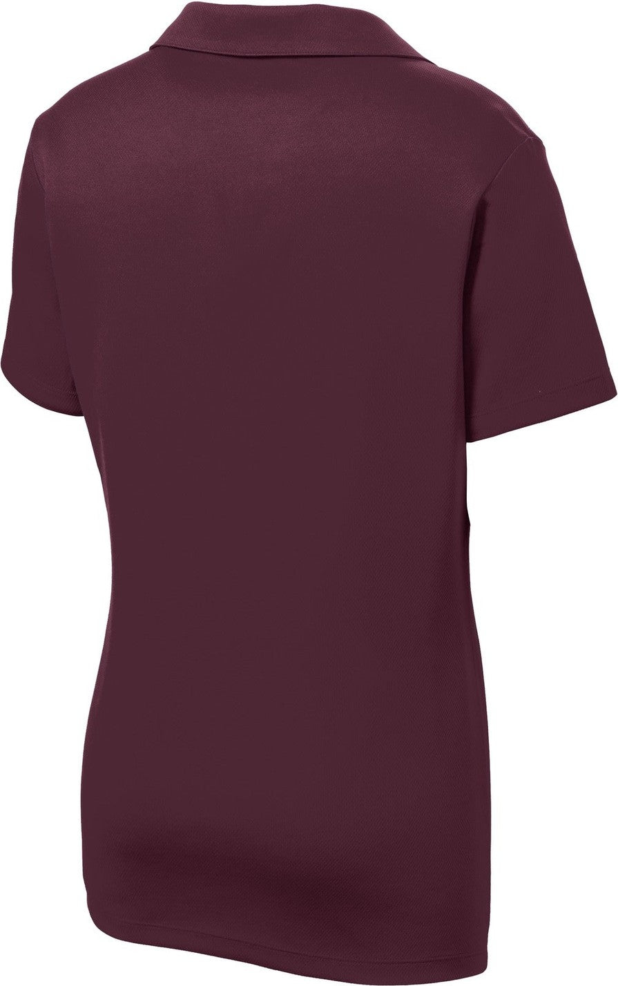 Front View of Maroon Sport-Tek Women's PosiCharge RacerMesh Polo. LST640