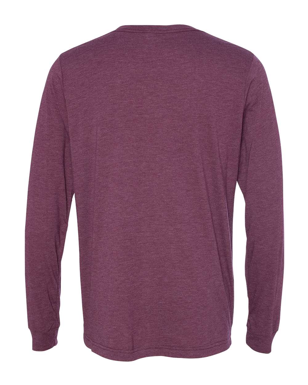 Front View of Maroon Triblend Triblend Long Sleeve Tee - 3513