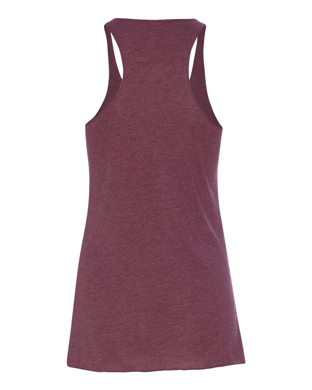 Rear View of Maroon Triblend Women&#39;s Triblend Racerback Tank - 8430