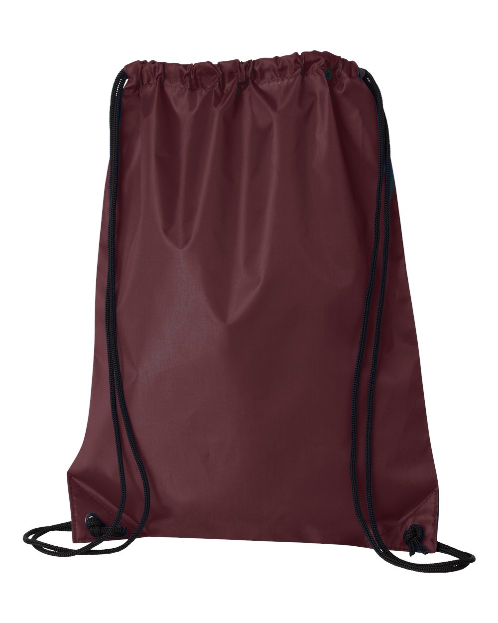 Rear View of Maroon Value Drawstring Backpack - 8886