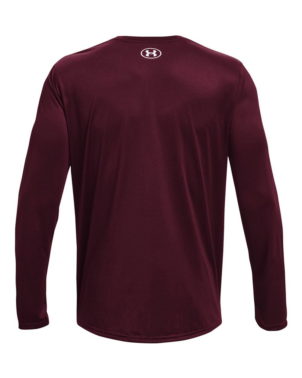 Rear View of Maroon/ White Team Tech™ Long Sleeve T-Shirt - 1376843 plain