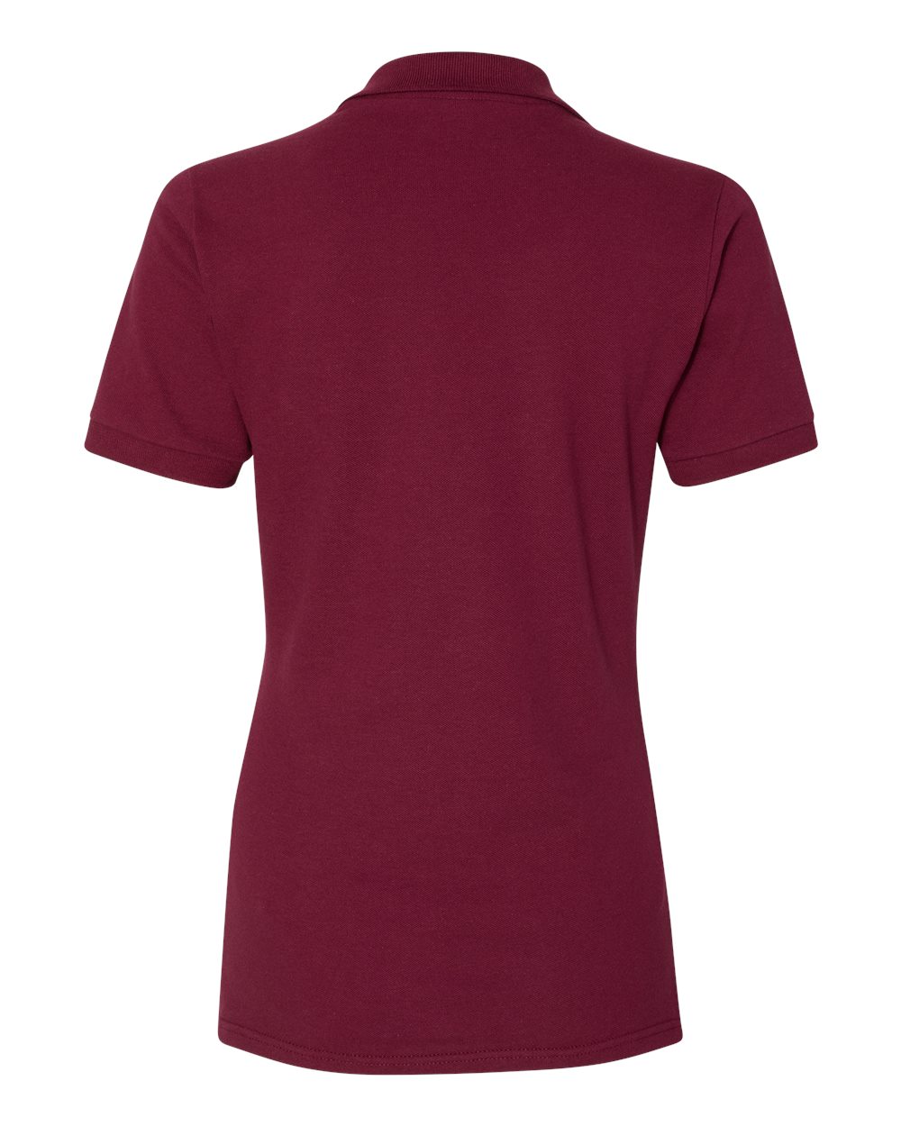 Rear View of Maroon Women&#39;s 100% Ring-Spun Cotton Piqué Polo - 443W