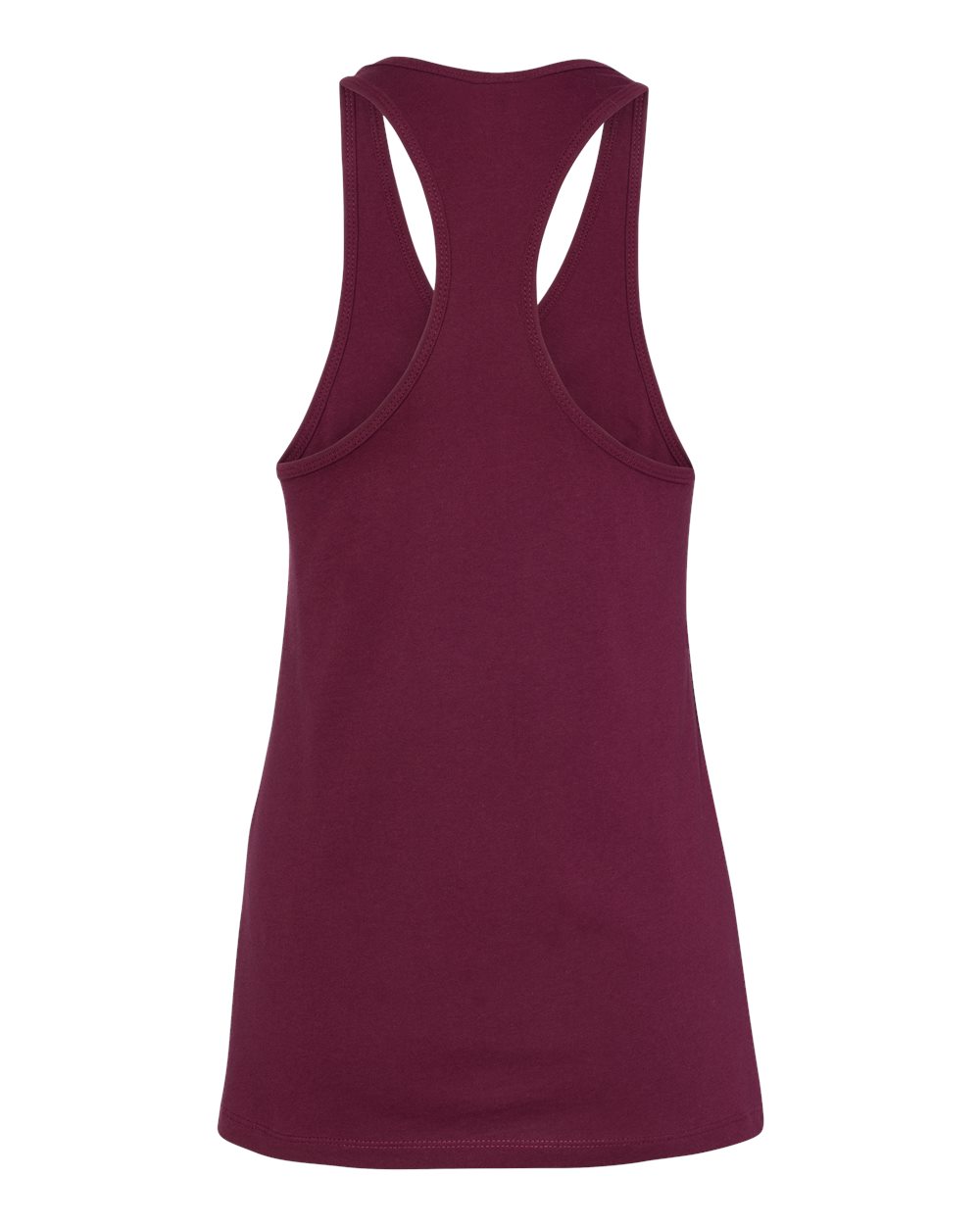 Rear View of Maroon Women&#39;s Jersey Racerback Tank - 6008