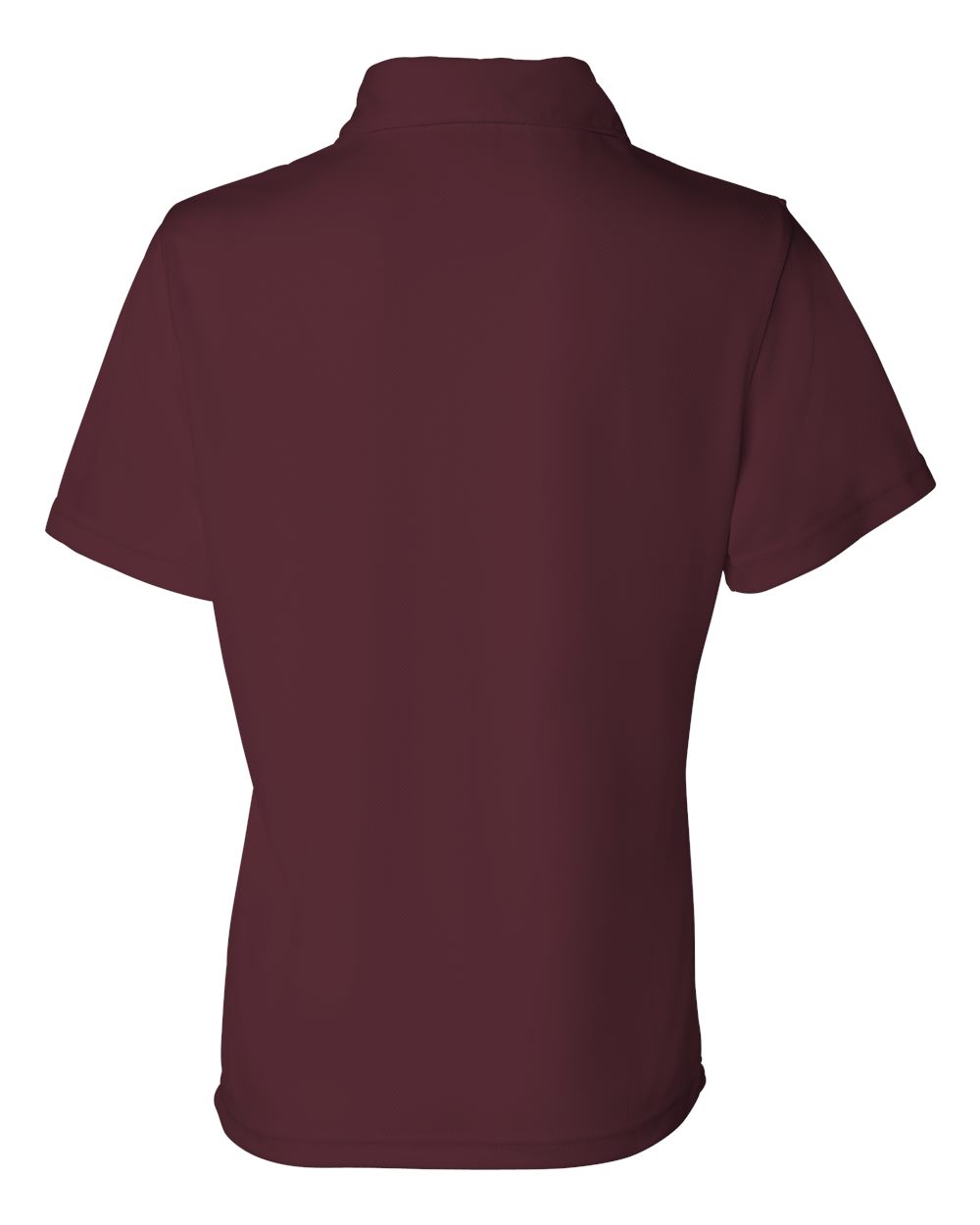 Rear View of Maroon Women&#39;s Moisture Free Mesh Polo - 5469