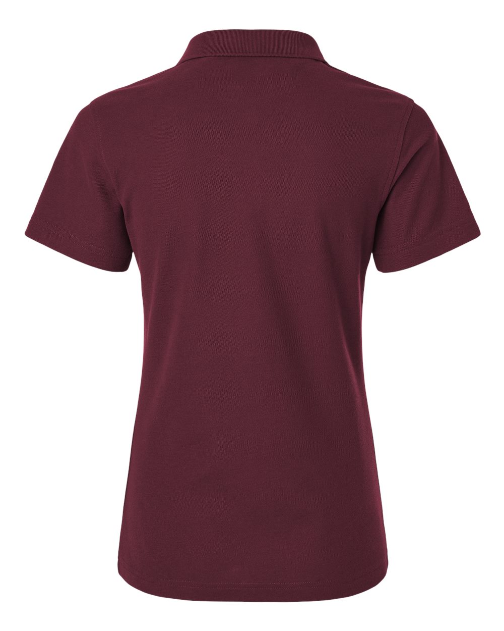 Front View of Maroon Women's Pique Polo - 62800L