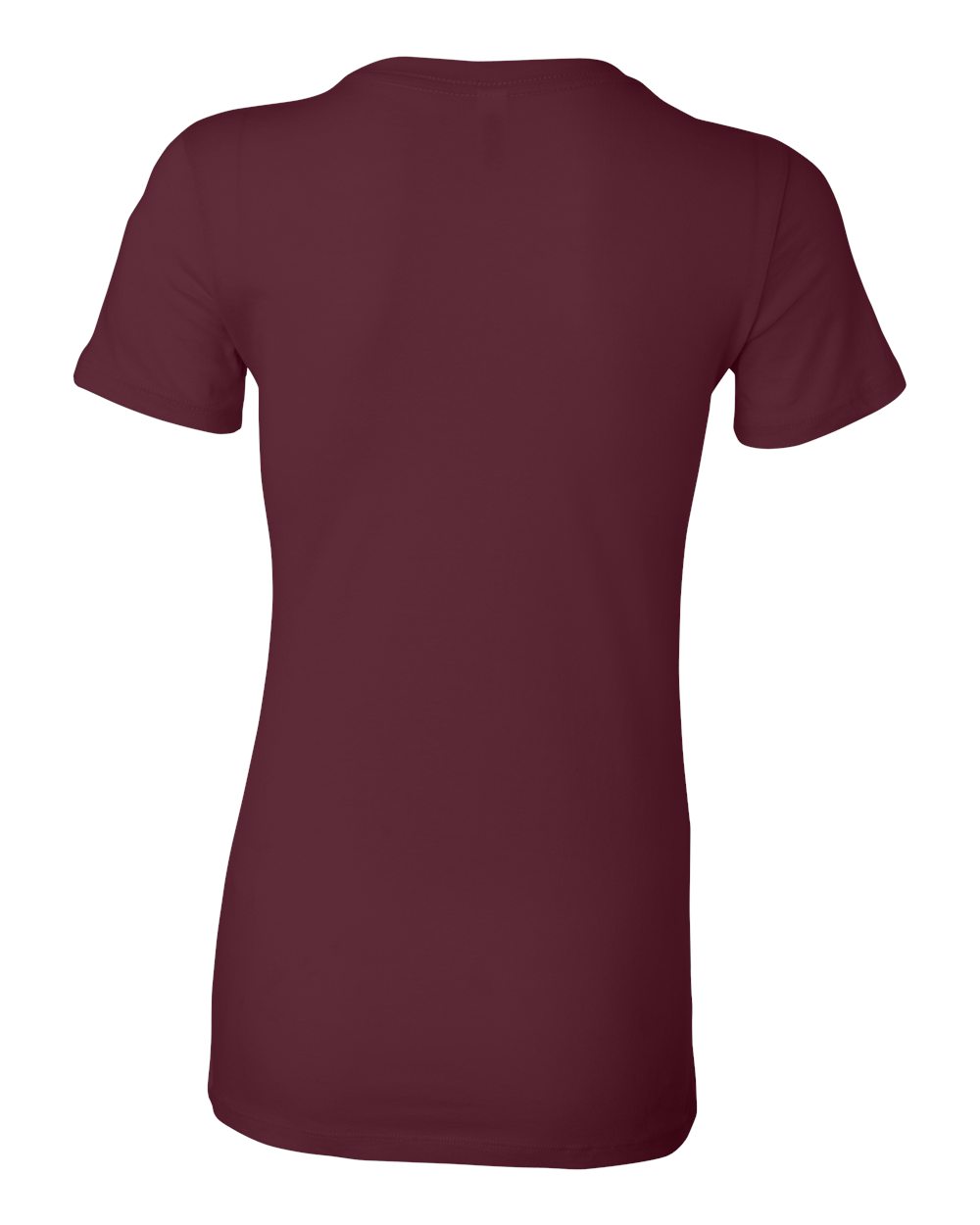 Rear View of Maroon Women&#39;s Slim Fit Tee - 6004
