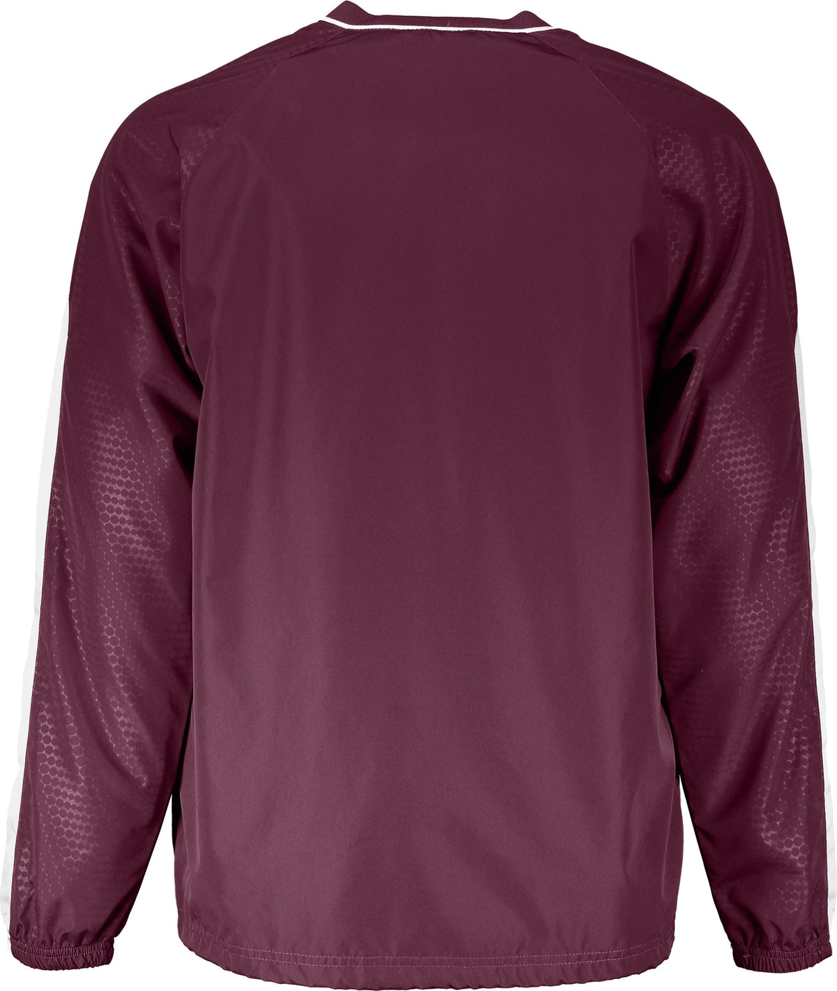 Rear View of MAROON/WHITE BIONIC PULLOVER WINDSHIRT