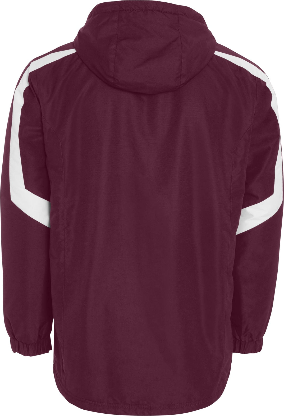 Rear View of MAROON/WHITE CHARGER JACKET