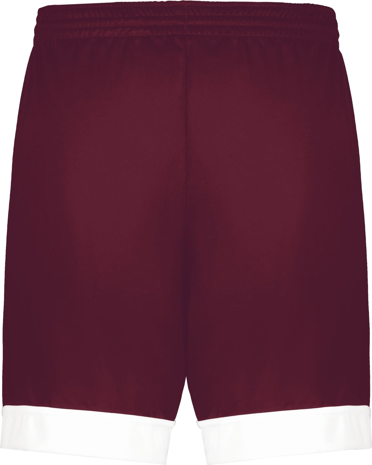 Rear View of MAROON/WHITE SWISH REVERSIBLE BB SHORT