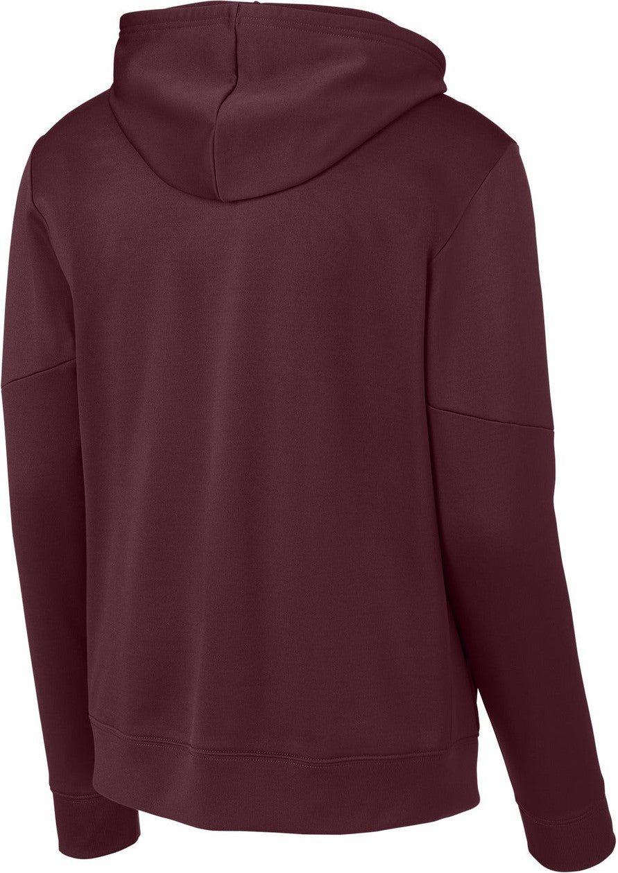 Rear View of Mar/White Sport-Tek Sport-Wick Fleece United Pullover Hoodie ST255