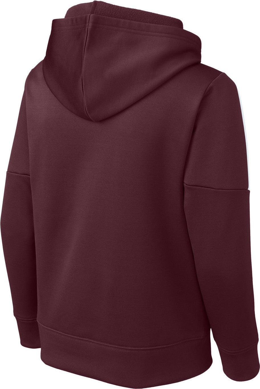 Front View of Mar/White Sport-Tek Youth Sport-Wick Fleece United Pullover Hoodie YST255