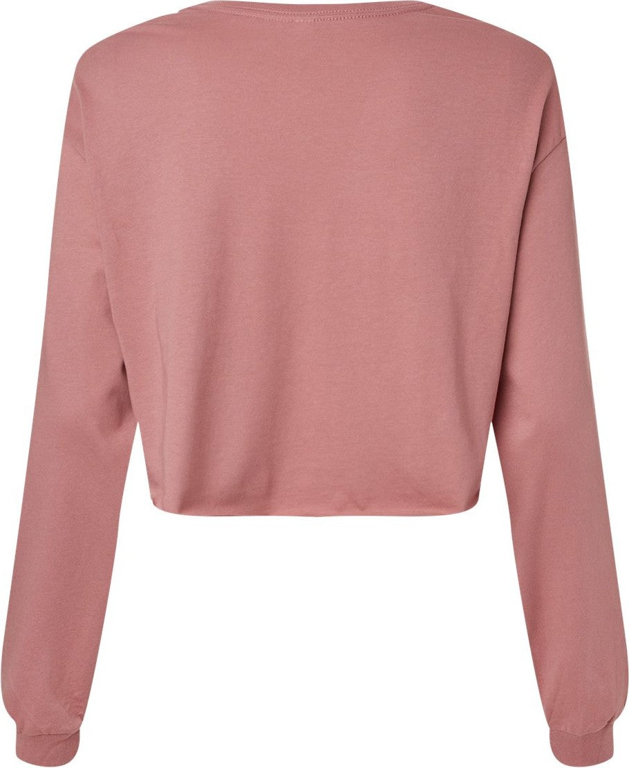 Front View of Mauve FWD Fashion Women's Crop Long Sleeve Tee - 6501